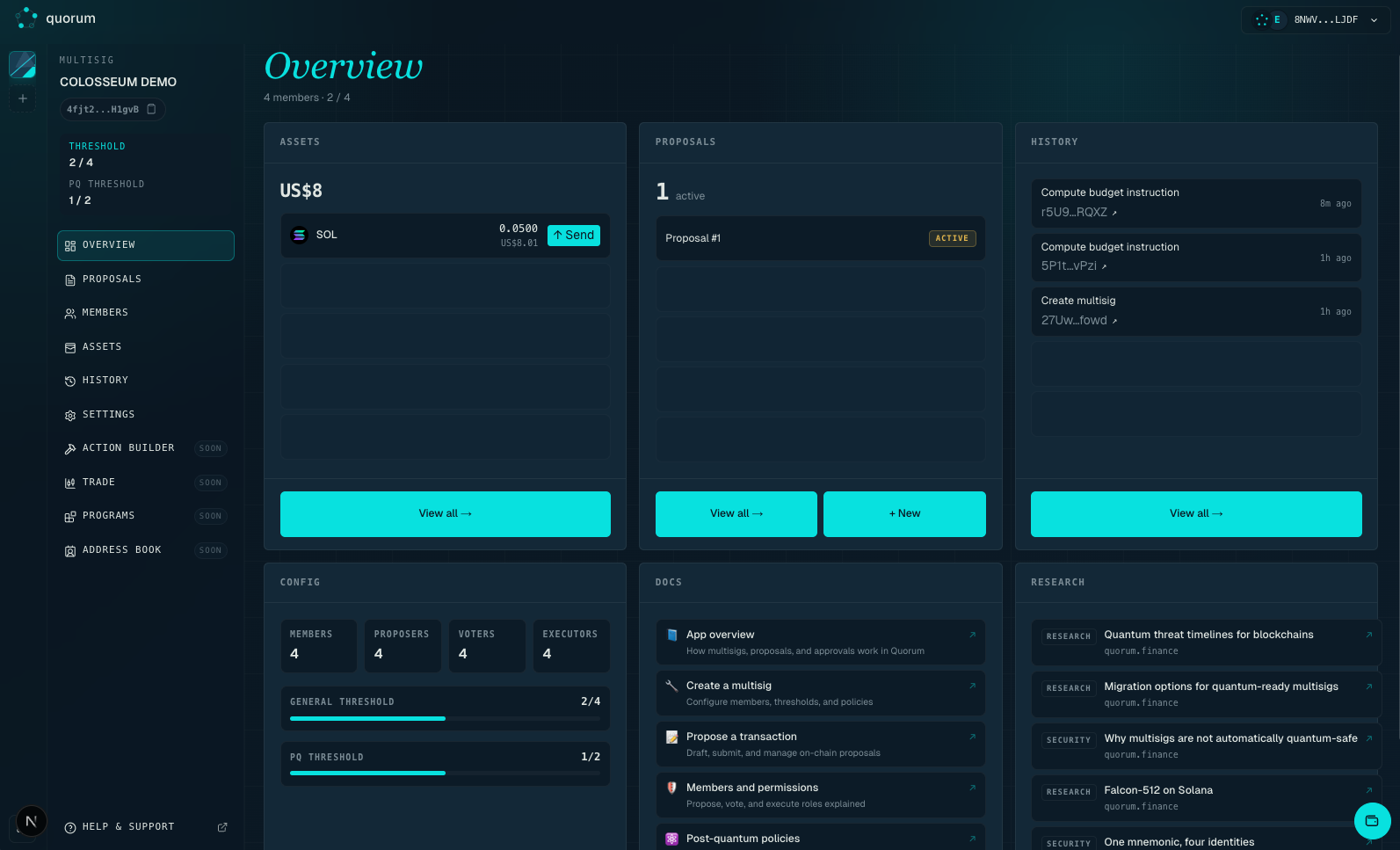 Quorum platform screenshot